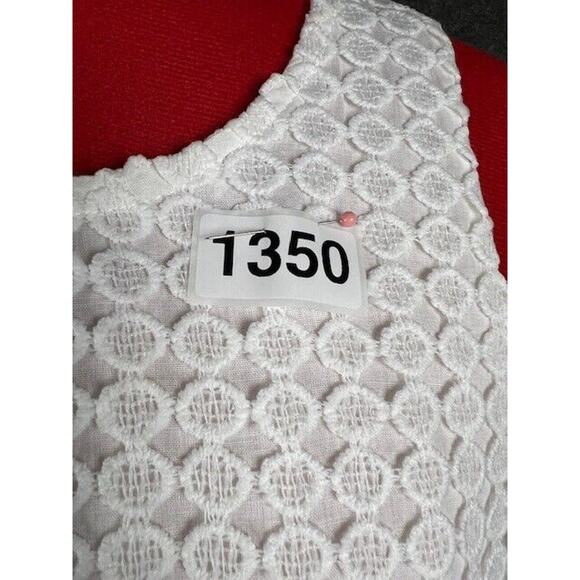 Alya Women's White Lace Crochet Sleeveless Dress Assymetrical Scoop Neck Small - Picture 7 of 7